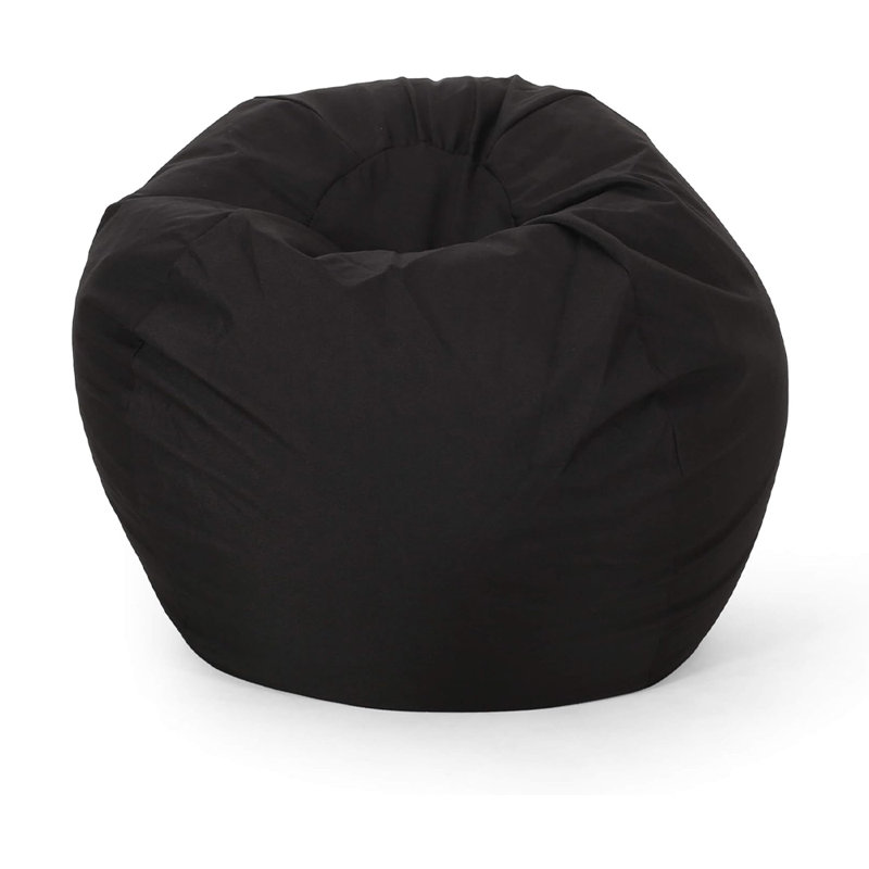 Fauteuil à billes Chrisholm, Tissu noir, H 25 po x l 34 po x P 34 po