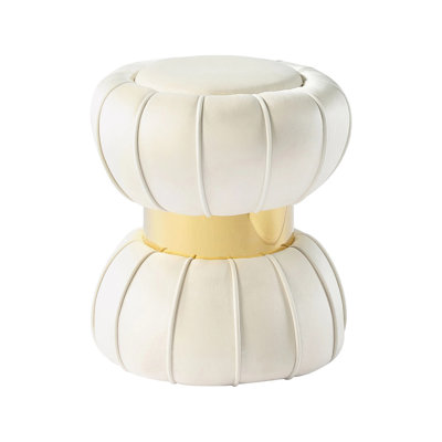 15.4" W Contemporary Stool, White