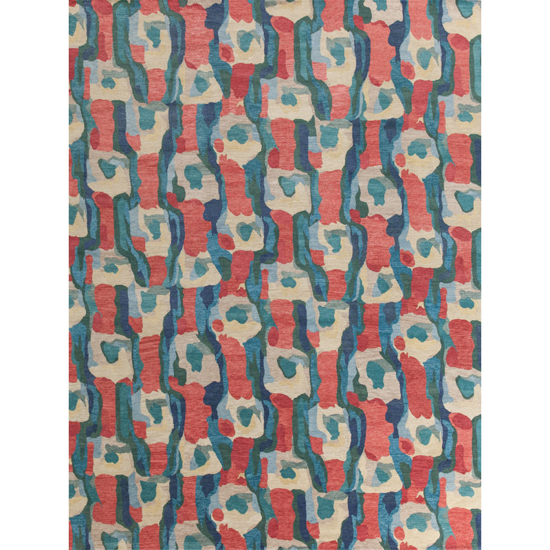 Kigali Hand Knotted Wool Geometric Area Rug, Rectangle 3' x 6'