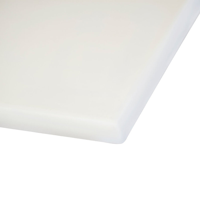 White Molded Melamine Square Table Top with Umbrella Hole