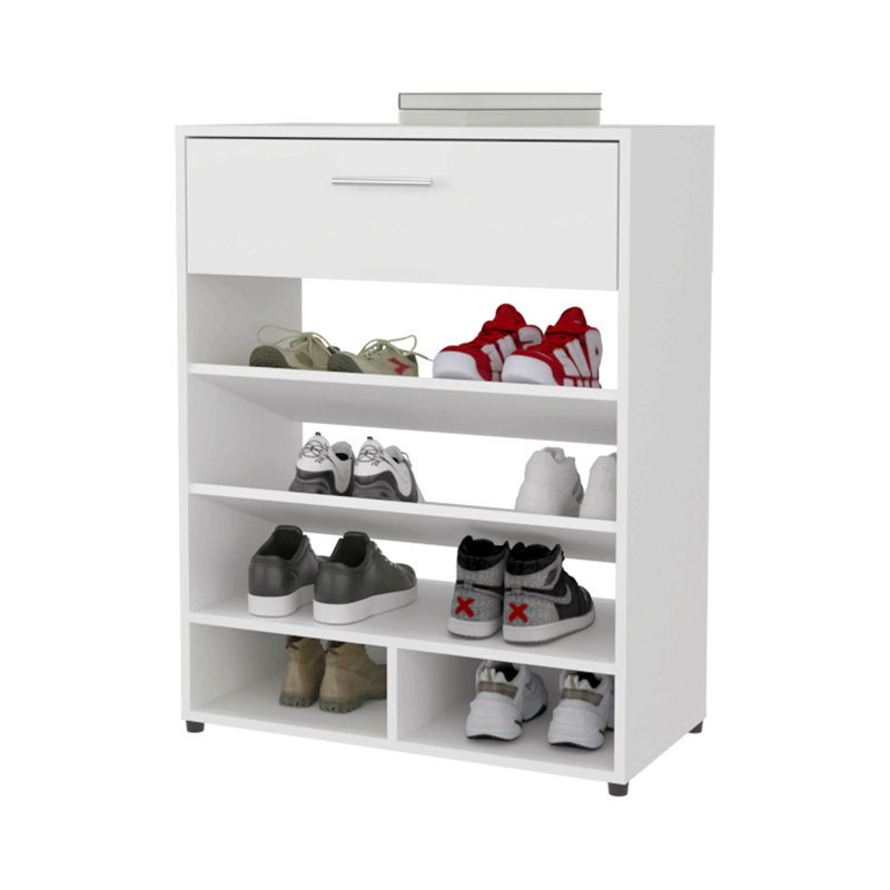 White Shoe Rack With 1-Drawer