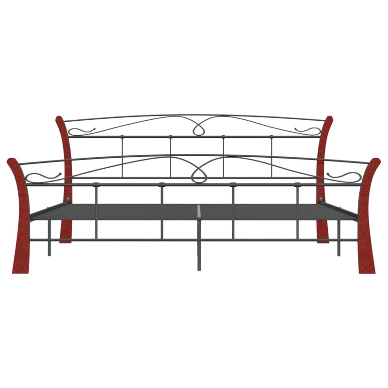 Bratenahl Bed, black and dark wood, European Single (90 x 200cm)