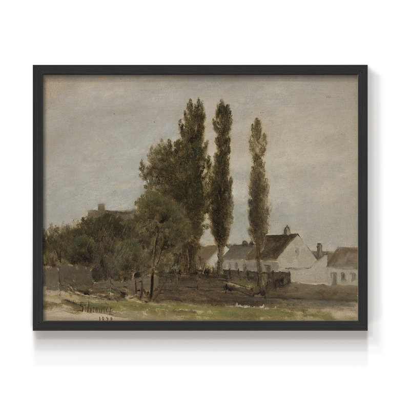 Paysages rétro-CLXVI-impression encadrée - réaménageable, H 22 po x l 28 po, Noir