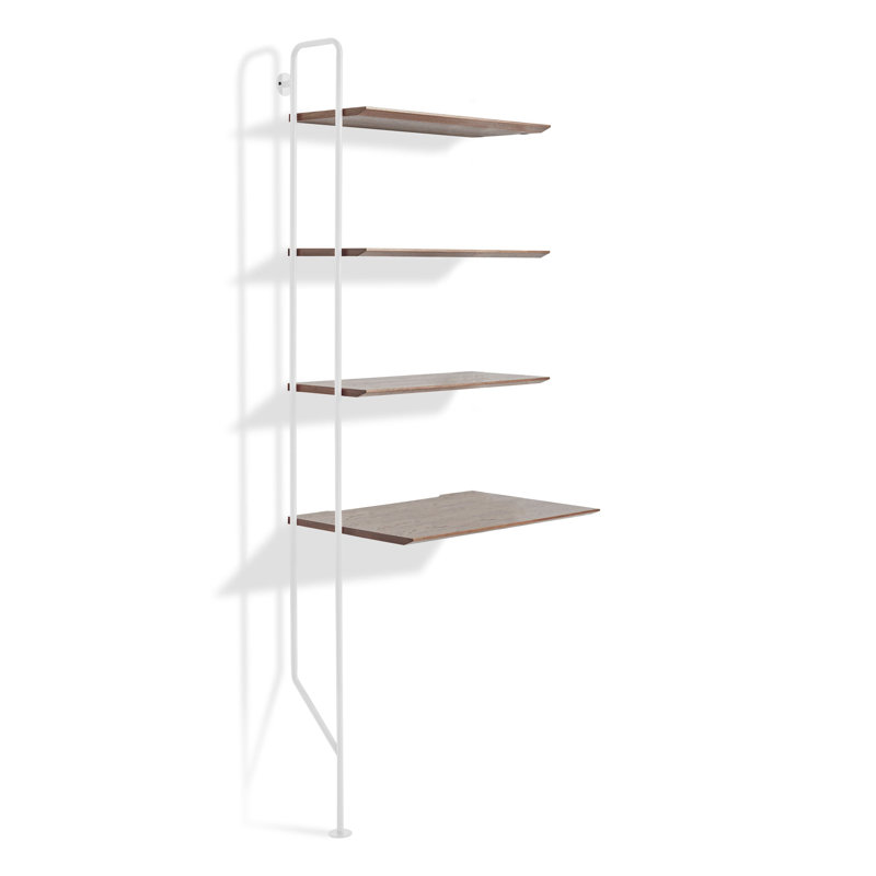 Hitch Ladder Desk, White, Walnut