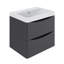 600mm 2 Drawer Wall Hung Vanity Bathroom Cabinet & Basin Set-867218658