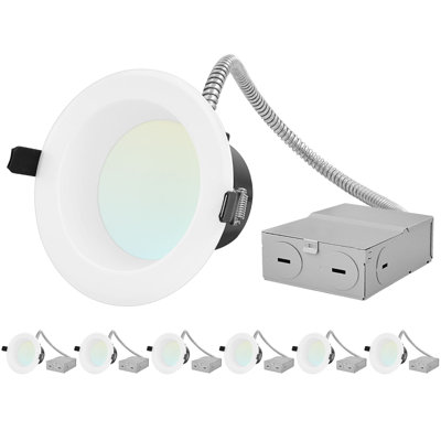 4" Ultra Slim Tunable CCT New Construction IC Rated LED Canless Recessed Lighting Kit