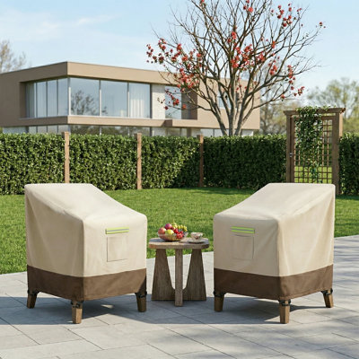 600D Heavy Duty All-Weather Patio Chair Sofa Covers, Waterproof UV Resistant Deep Seat Cover for Outdoor Furniture