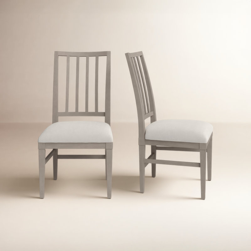 Coalesce Solid Wood Slat Back Side Chair, Gray