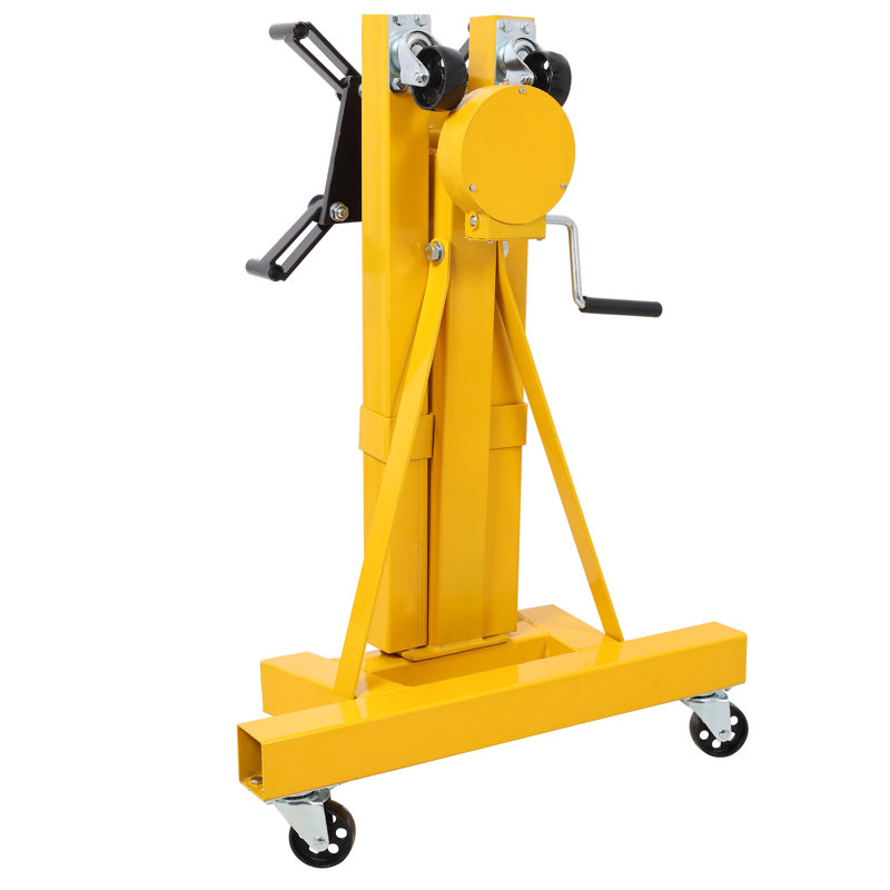 1500 lb Capacity Folding Engine Stand with Geared Rotating Head - Yellow