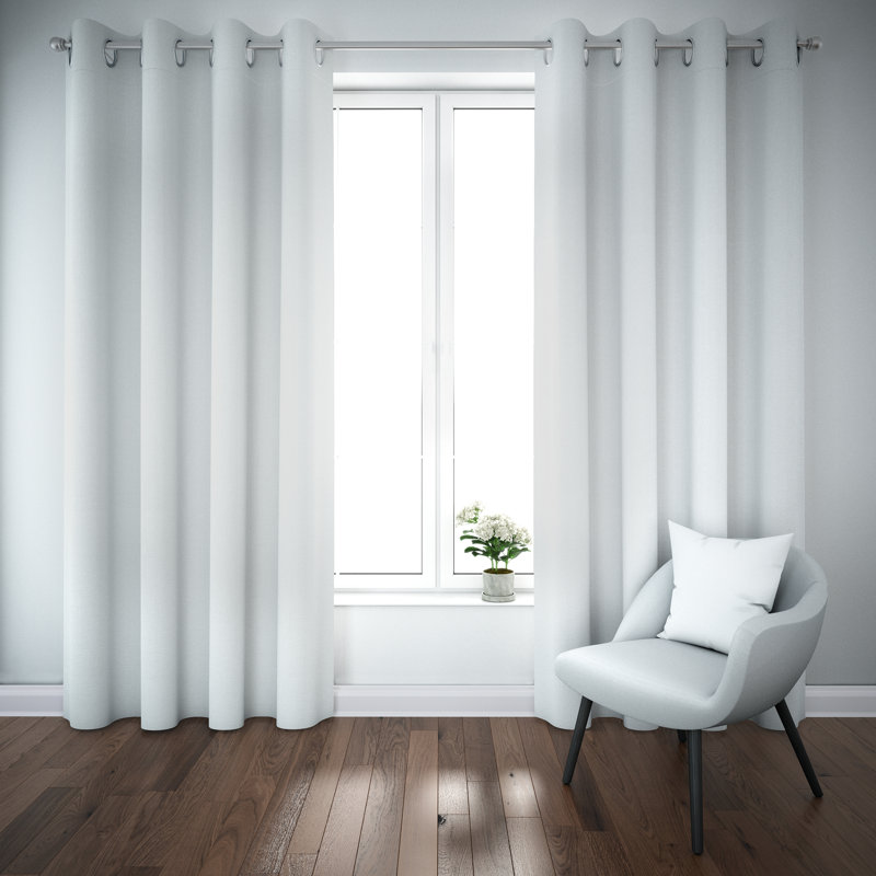 Rideau occultant 100% polycoton Steubenville, L 42 po x L 63 po, Blanc