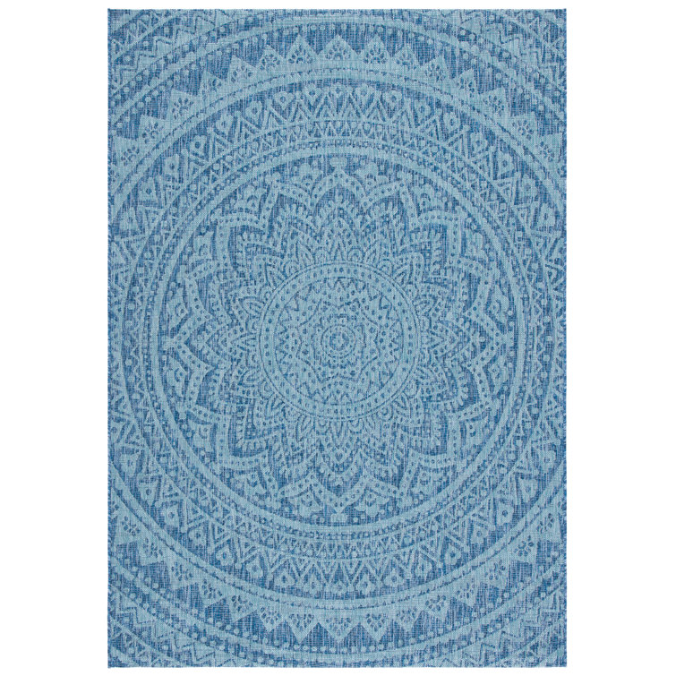 Melida Navy/Aqua Indoor/Outdoor Area Rug