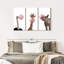 Ensemble de 3 animaux rigolos sur toile-5978625