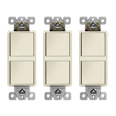 15-Amp Single Pole Double Rocker Light Switch