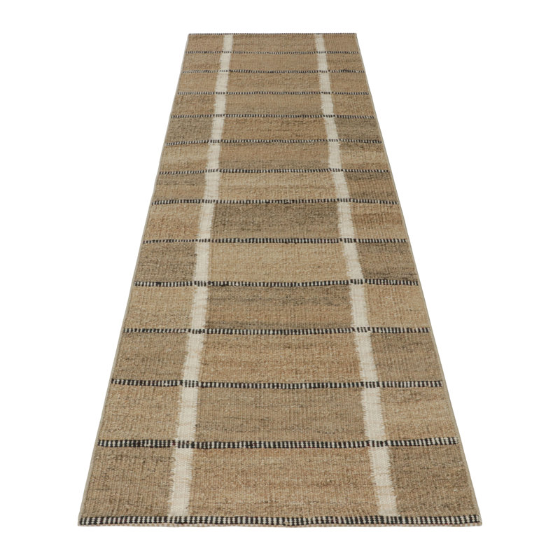Scandinavian Wool Striped Area Rug, Runner 2'6" x 14'