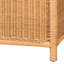 Banc de rangement en rotin naturel Creusa de Bali & Paris, orné d'un nœud.