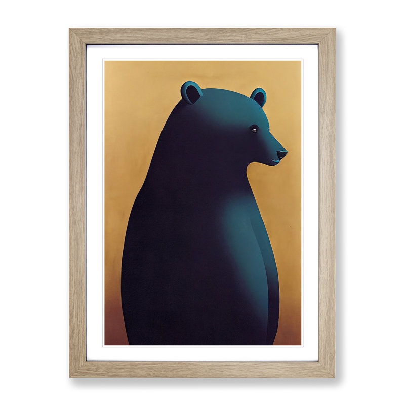 Peaceful Bear - Single Picture Frame Print, 46cm H x 34cm W x 2cm D, Oak Framed