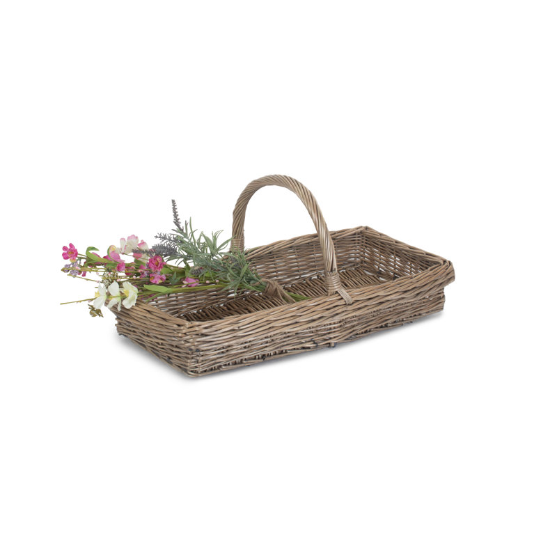Kew Willow Garden Trug Basket, 24cm H x 57cm W x 27cm D