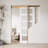 Frosted Glass 5-Lite Sliding Pocket Door White Standard Door with Hardware Kit Set-90706812