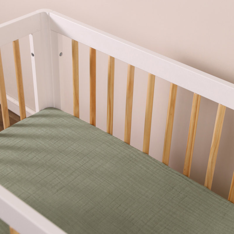 Matcha Green Organic Cotton Muslin Mini Crib Sheet