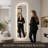 65" x 21" LED Full Length Wall Mirror, Irregular Shape Design, 3-Color Dimmable Lighting, 0.2in Copper-Free Silver Glass, Motion Sensor Auto-Off, Memory Function, Hardwired or Plug-in