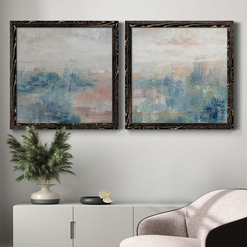 Cottage Grove I - ensemble de 2 peintures, H 31,5 po x l 63 po x P 1,5 po, Papier encadré noir