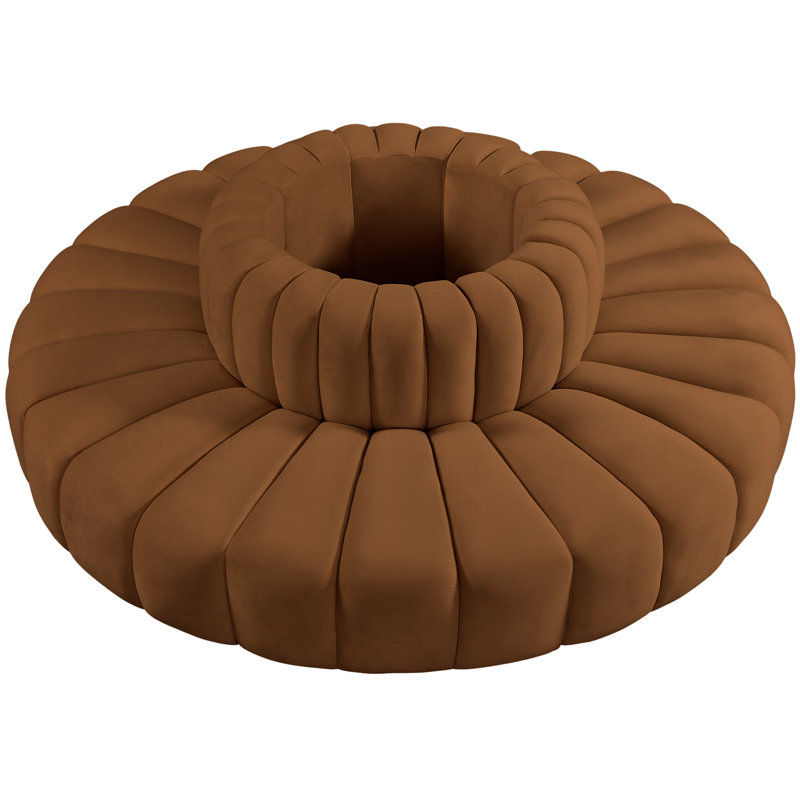 Hite Upholstered Curved Sectional Reversible, Saddle Velvet