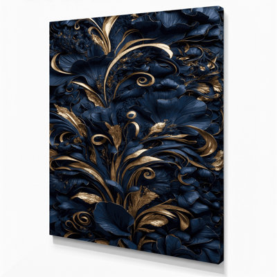 Abstract Florals 2 Grey Canvas Wall Art