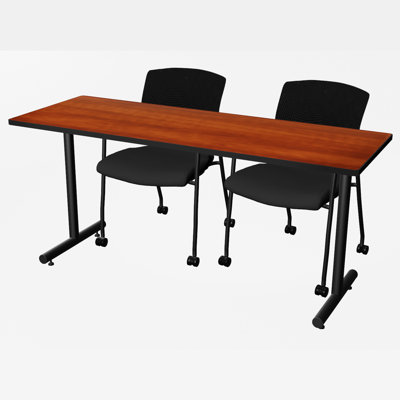 Maegan Rectangle 2 Person Training Table and Chair Set