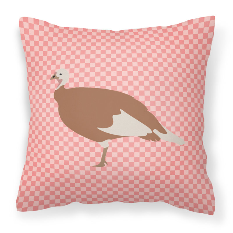Jersey Buff Turkey Throw Pillow, Pink, 18" x 18"