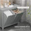 Armoire de trieur de linge inclinable, organisateur de rangement de salle de bain avec panier inclinable à deux compartiments, gris