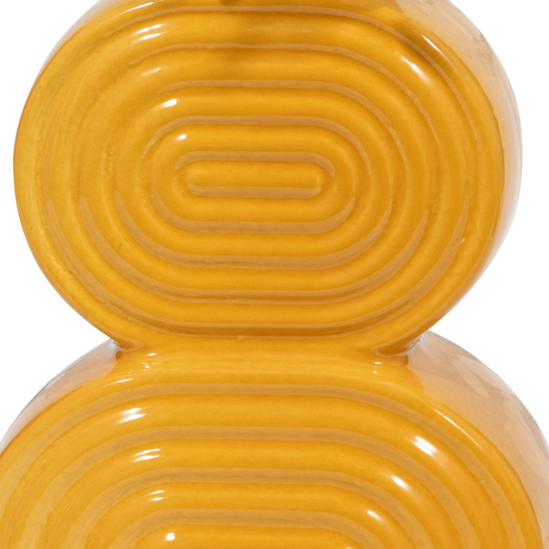 Vase de table moderne en céramique pour table, H 10 po x l 6 po x P 3 po, Cercles blancs