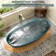 Baignoire de trempage autoportante en pierre 63 po avec porte-serviettes L 63 po-118565509