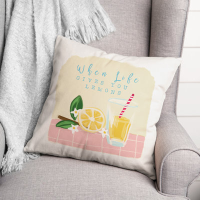  Housse et insert de coussin d'extérieur carré Lemons to Lemonade