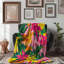 Motifs de feuillage colorés - couverture en sherpa de qualité supérieure 1 pièce-100733797