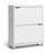 Simms White Finish Shoe Storage Cabinet With Silver Plastic Legs, 37'' H X 31.25'' W X 9.25'' D-1739244109