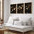 Vintage Floral Canvas Wall Art Set, Dark Botanical Framed Art Prints for Classic Bedroom or Elegant Living Room Gallery Wall Decor-112455215-112455212-112455204