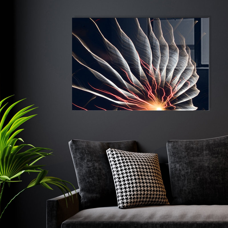 Peinture élégante en verre trempé, 17,7 po x 25,6 po | 100% verre trempé, épaisseur: 0,16 pouce | Superbe art mural pour la décoration intérieure, parfait pour le salon, la chambre à coucher et les espaces de bureau, durable et facile à nettoyer