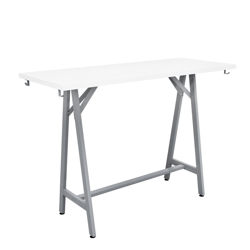 Table de travail Spark, surface de travail rectangulaire 72 po x 20 po, base argent H 42 po, H 42 po x L 60 po x l 24 po