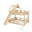 Lit superposé avec glissade et échelle intégrée, structure de lit superposé avec plancher en bois et support de lattes-1746450475