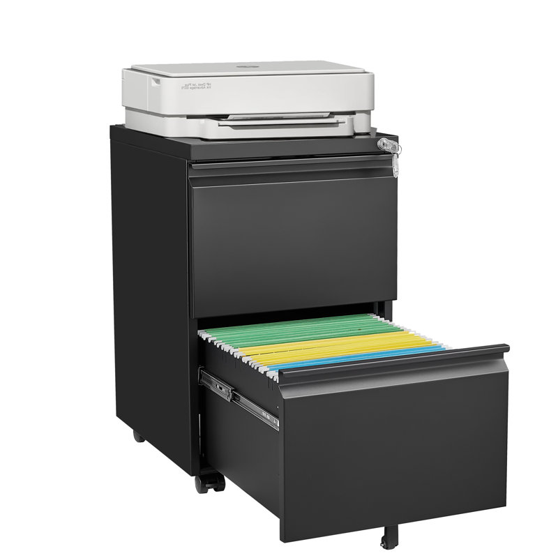 Maible 15.35'' Wide 2 -Drawer Mobile Steel File Cabinet
