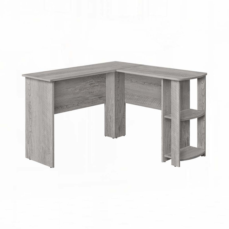 Bureau d'ordinateur en L Home Office, Gris