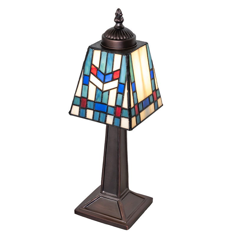 Table Lamp, Beige/Blue/Red