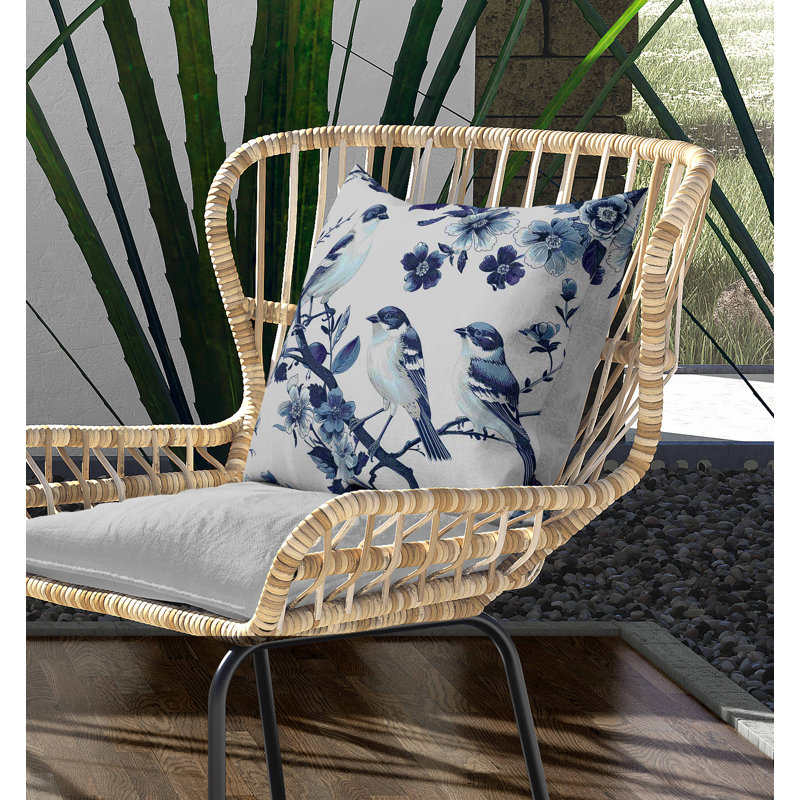 Coussin intérieur / extérieur Skyline Chorus, Carré 20 po, Bleu
