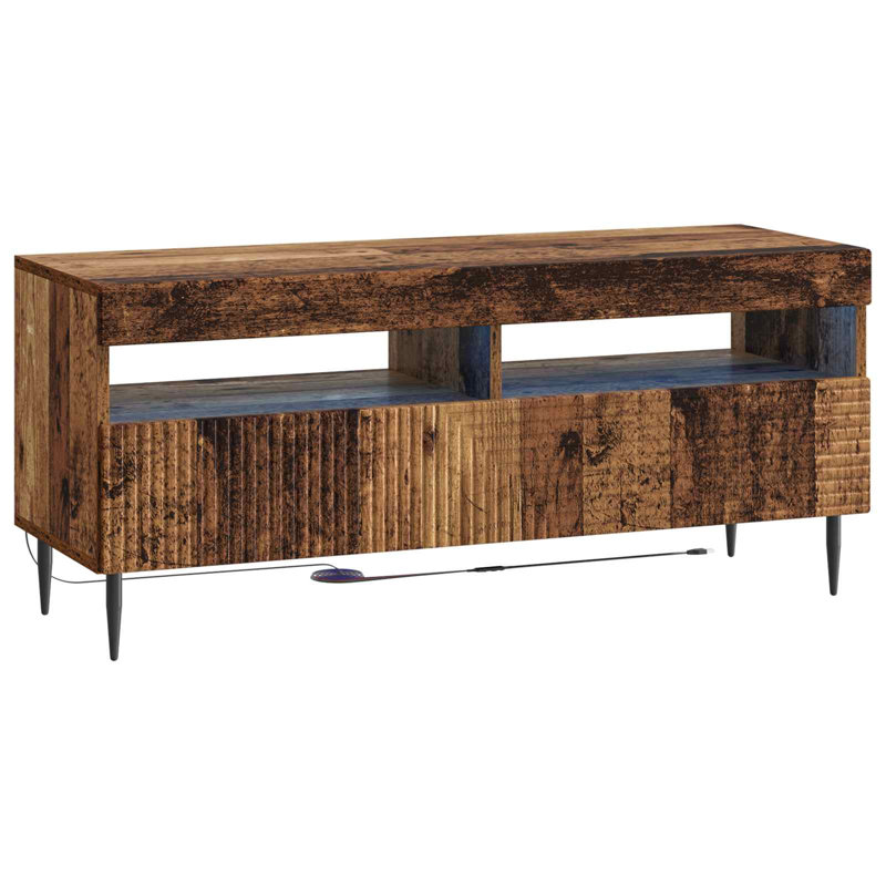 TV Stand, 43cm H x 100cm W x 35cm D, Old Wood