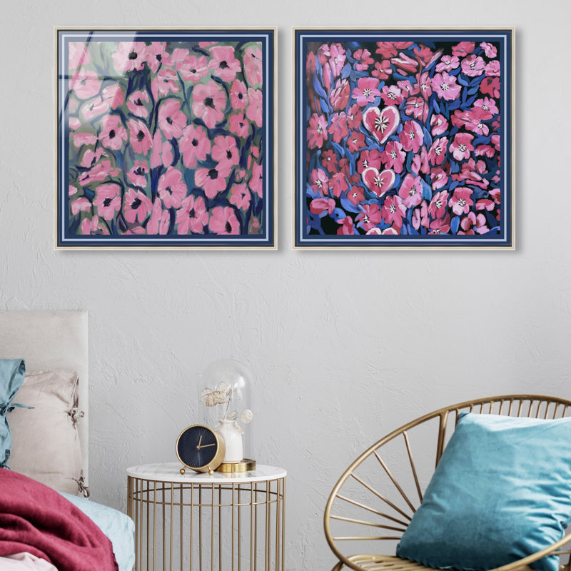 Forever Blooming Set Set by Oliver Gal, 34"H x 34"W, Silver Floater Frame