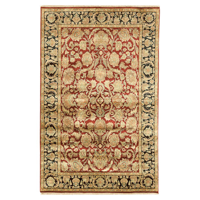 High-Quality Hand-Knotted Red And Gold Area Rug