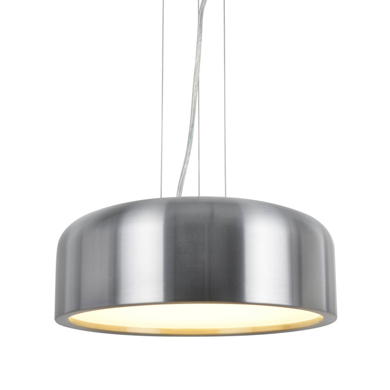 Luminaire suspendu tambour simple à 1 lumière Lowndesboro, Aluminium