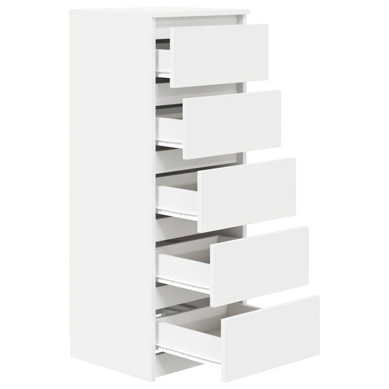 Sideboard With Drawers 37.5X35x99 Cm Engineered Wood, White