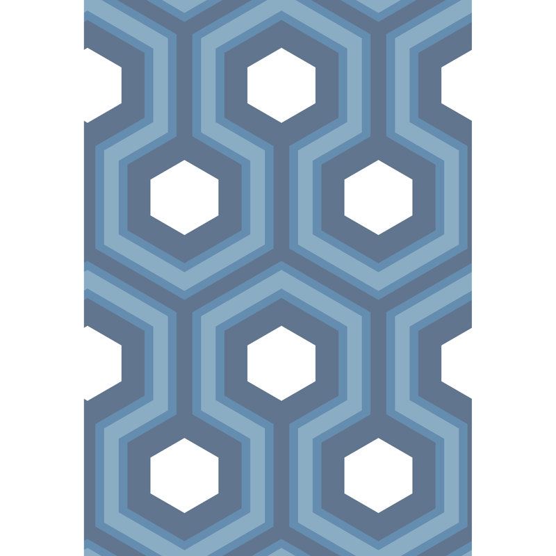 Hicks Grand Geometric Wallpaper Roll, Blue