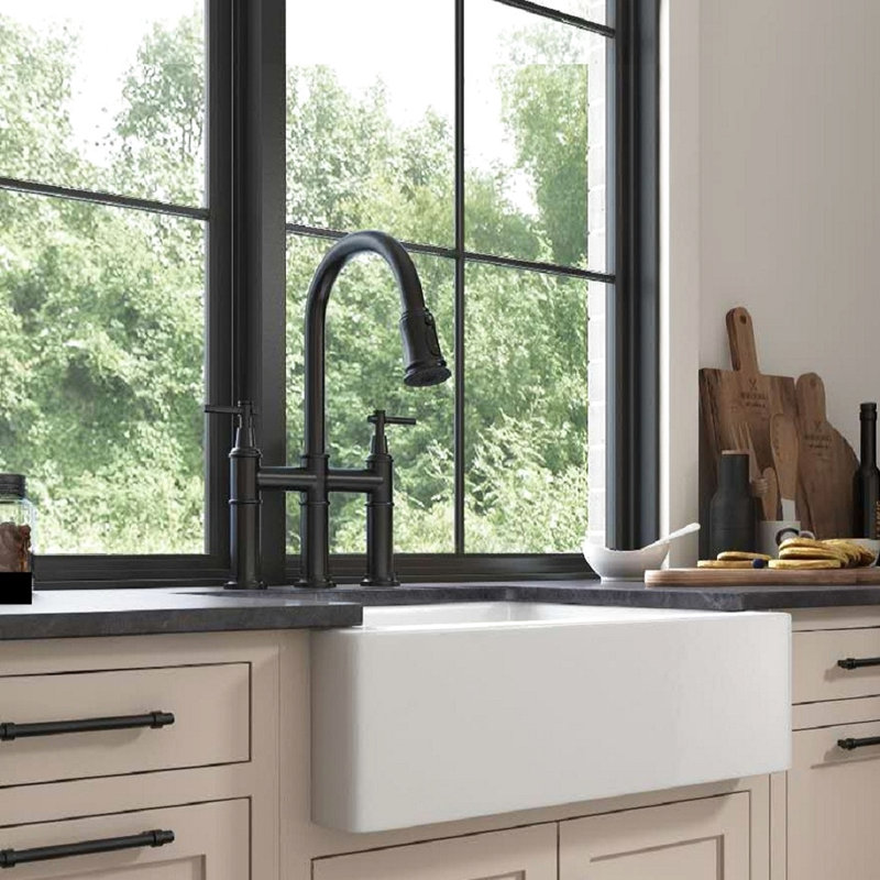 Robinet de cuisine noir mat - Aérateur de qualité pour pont à débit d'eau doux et silencieux, Noir mat